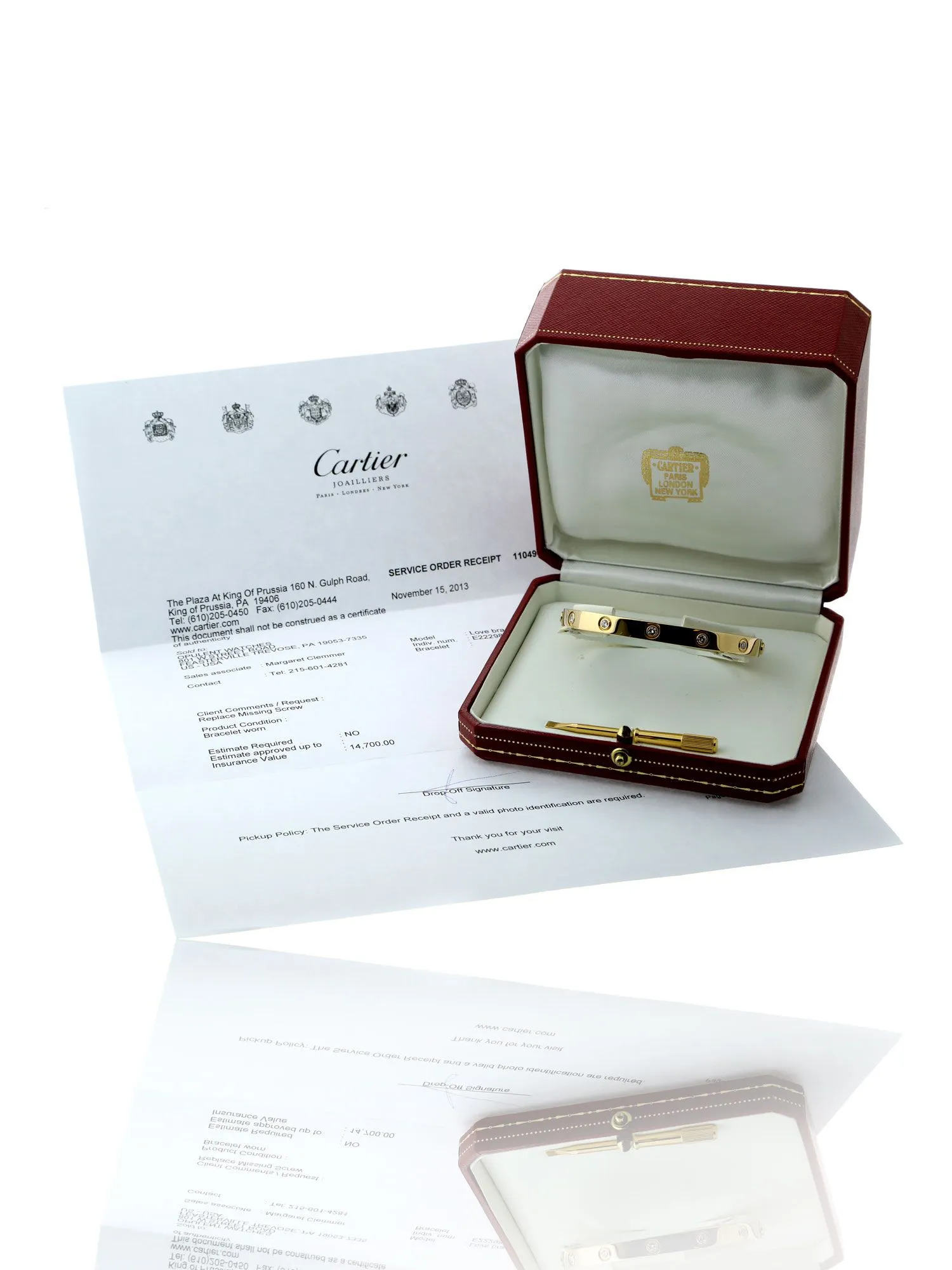 Cartier Love Diamond Bangle Bracelet in 18k Yellow Gold Sz 19