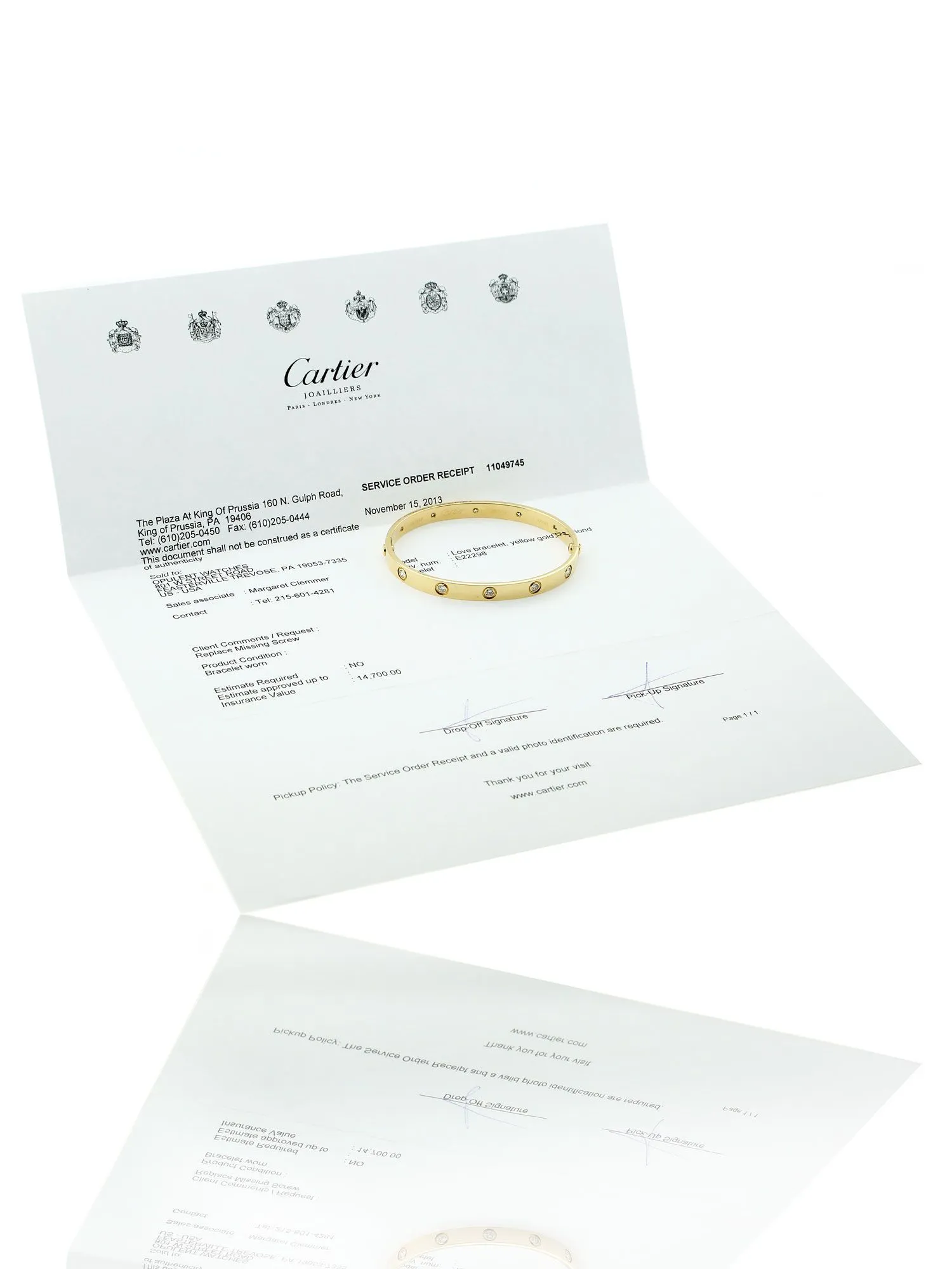 Cartier Love Diamond Bangle Bracelet in 18k Yellow Gold Sz 19