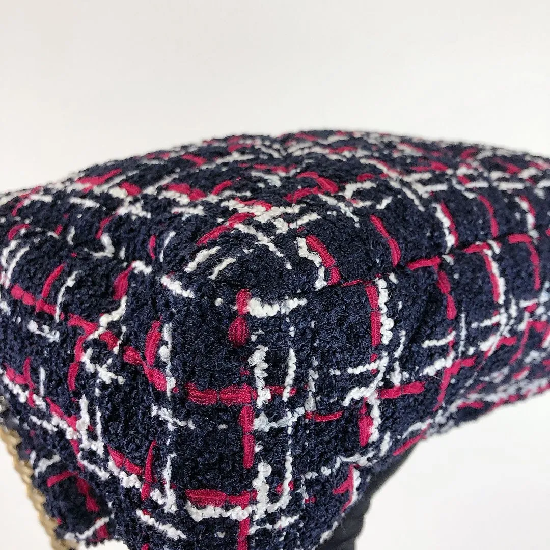 Chanel 19 Navy, Red Tweed Mixed Hardware - Large