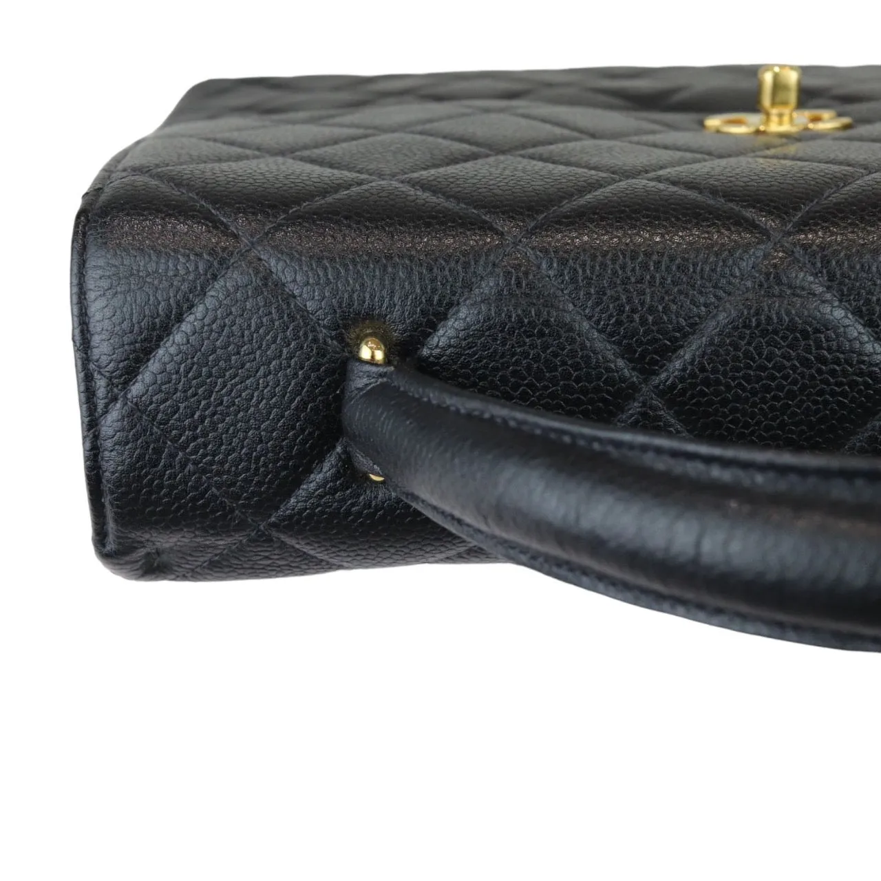 CHANEL Vintage Kelly Flap Caviar Black 24k GHW