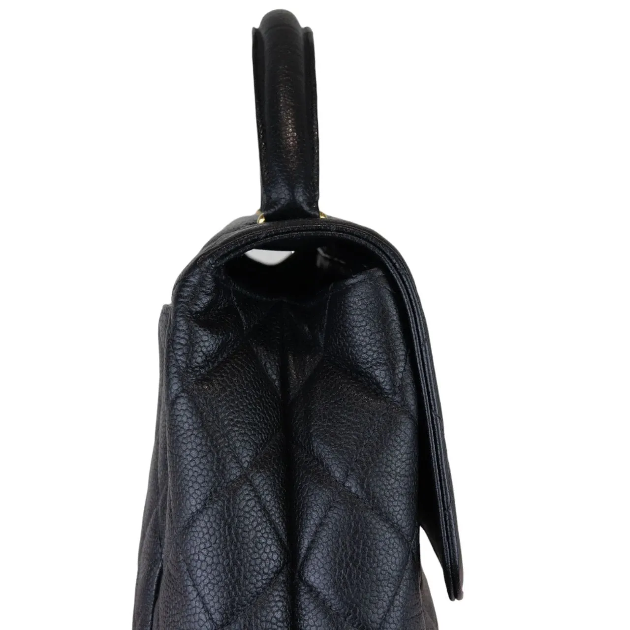 CHANEL Vintage Kelly Flap Caviar Black 24k GHW