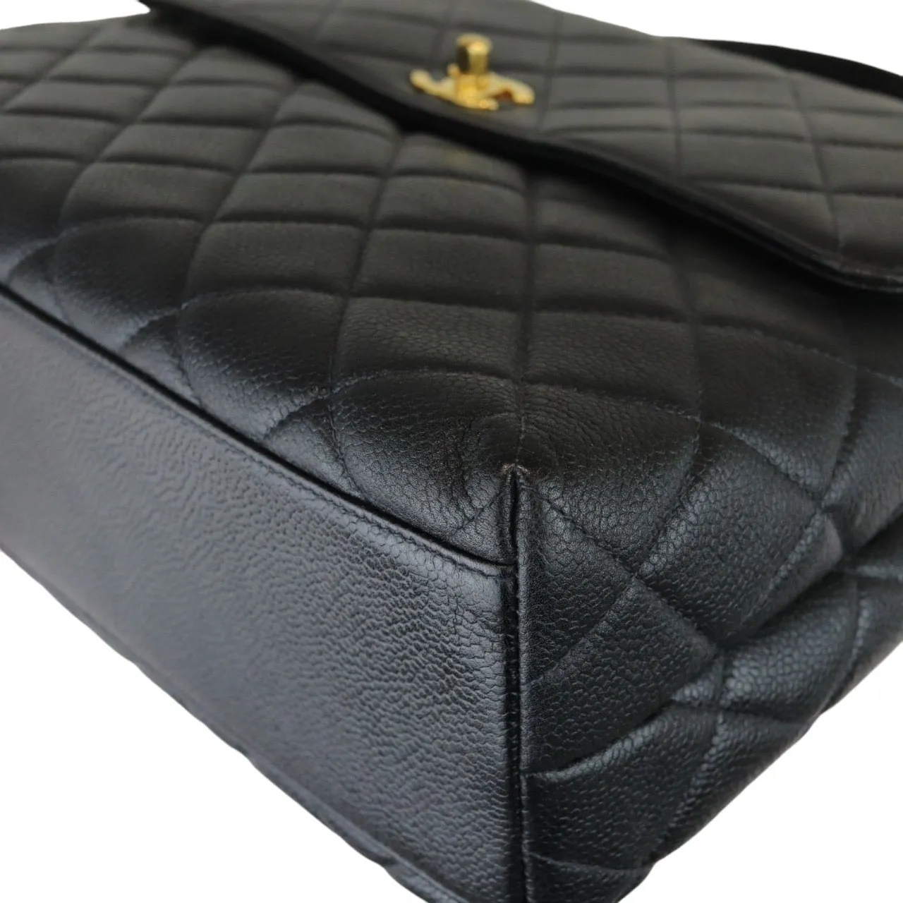 CHANEL Vintage Kelly Flap Caviar Black 24k GHW