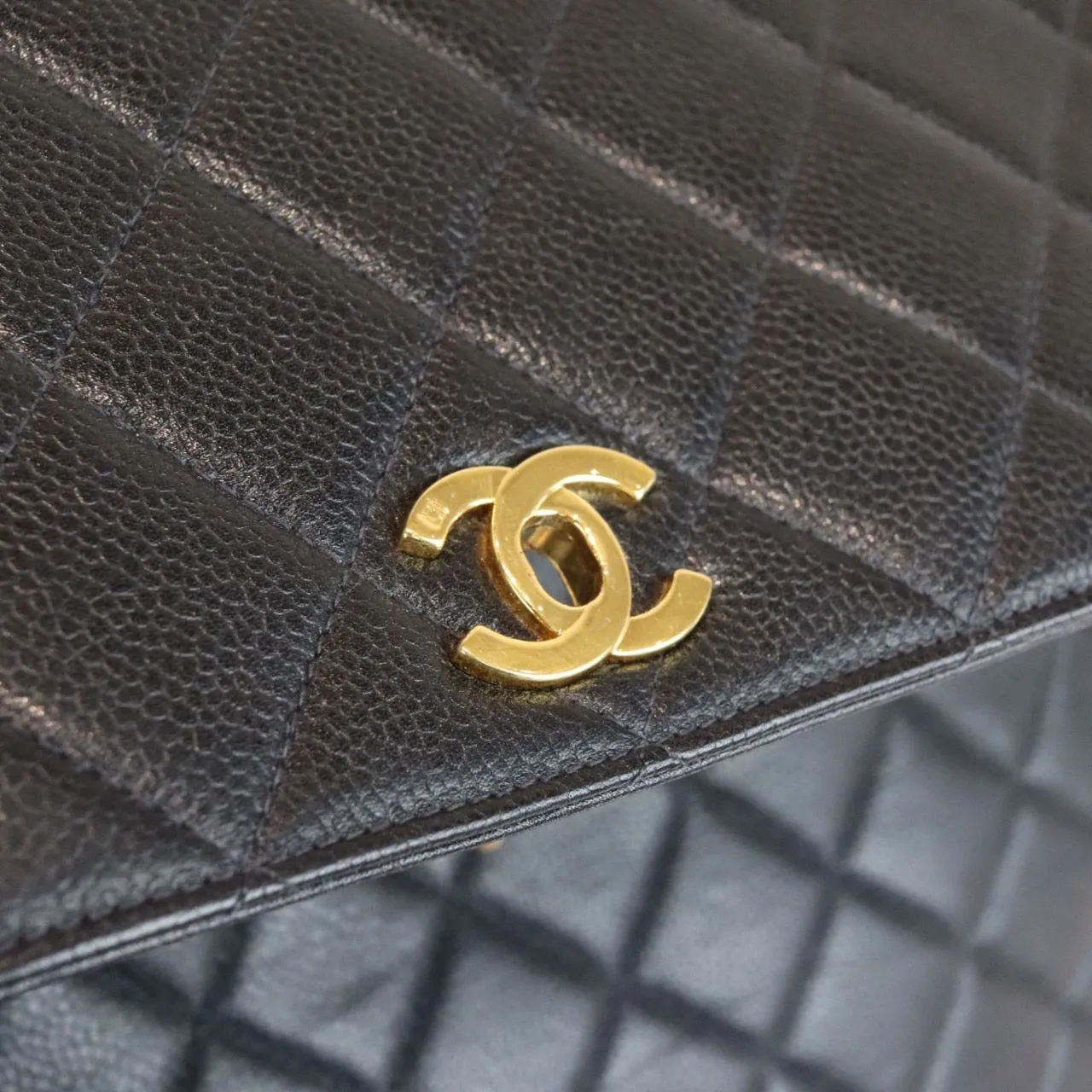 CHANEL Vintage Kelly Flap Caviar Black 24k GHW