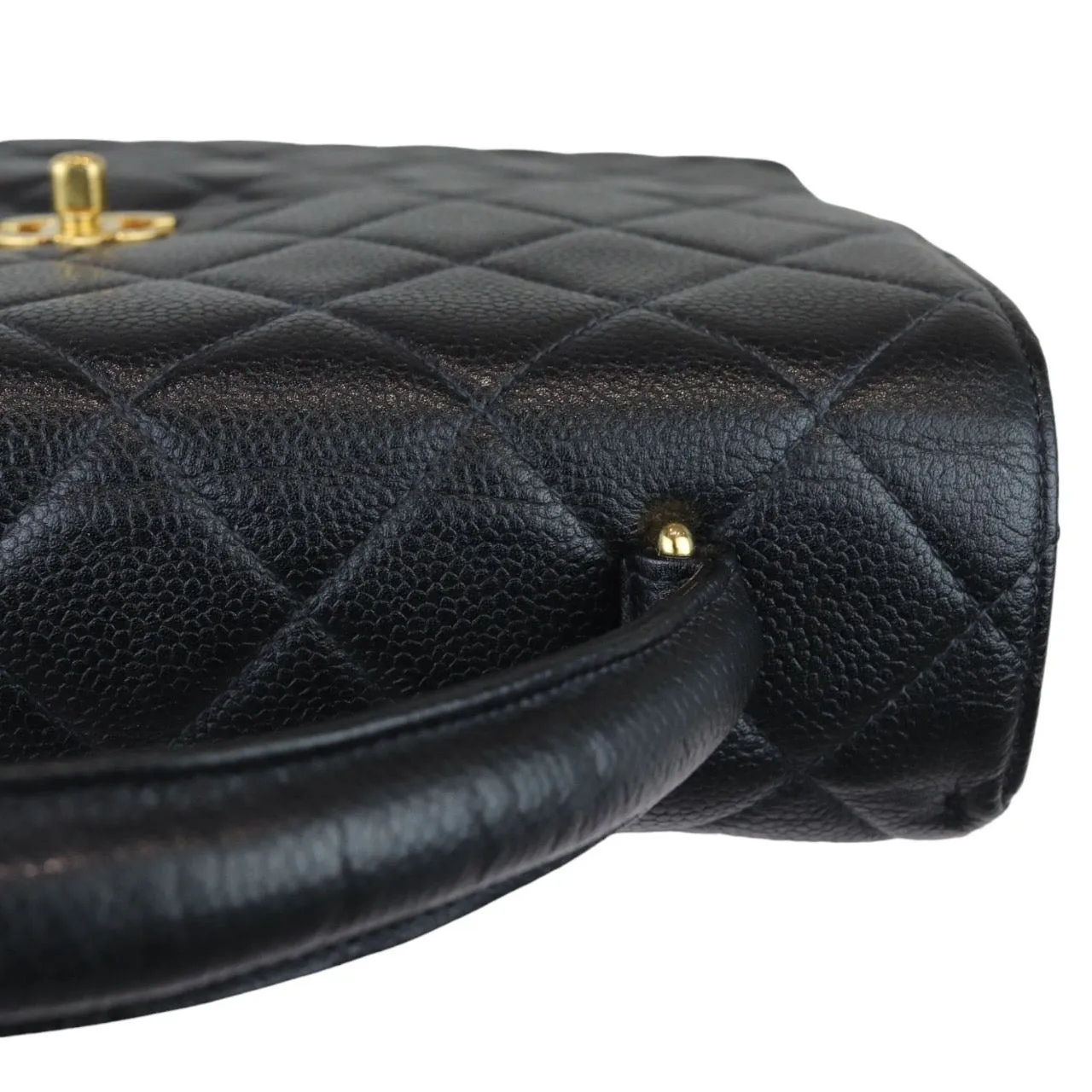 CHANEL Vintage Kelly Flap Caviar Black 24k GHW