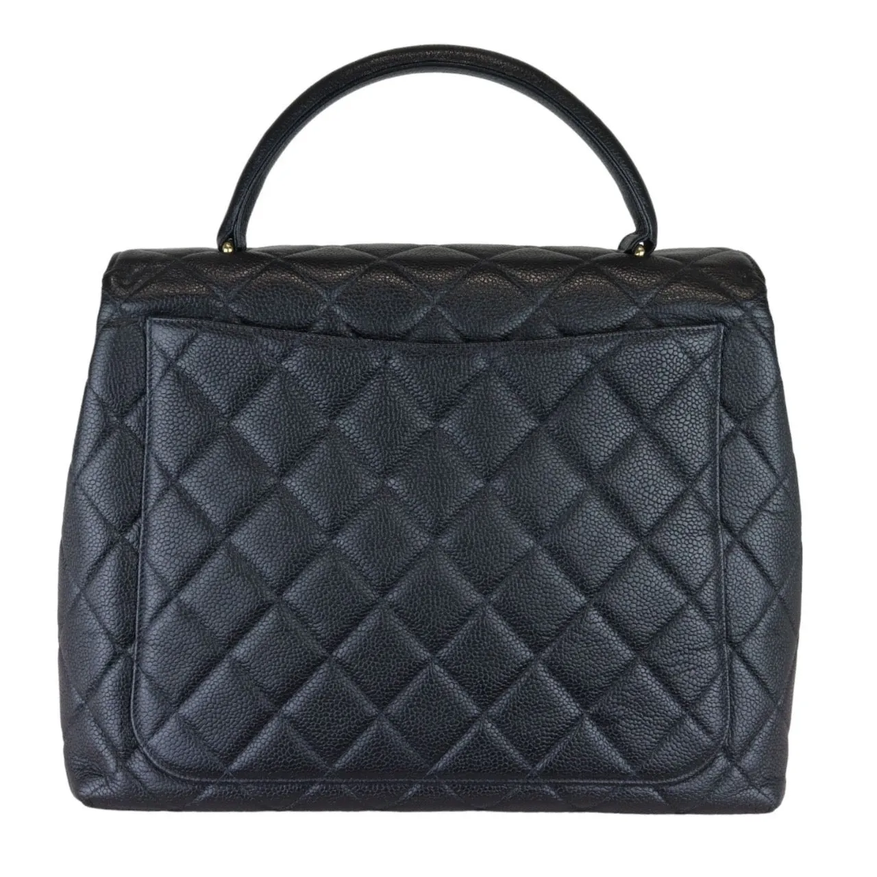 CHANEL Vintage Kelly Flap Caviar Black 24k GHW