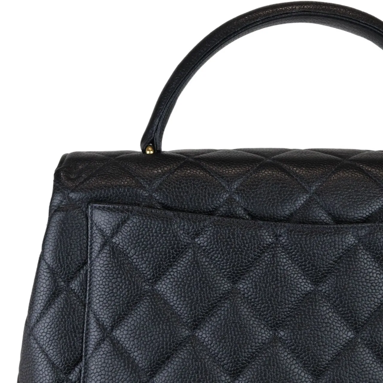 CHANEL Vintage Kelly Flap Caviar Black 24k GHW