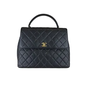 CHANEL Vintage Kelly Flap Caviar Black 24k GHW