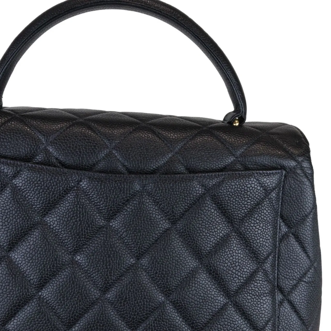 CHANEL Vintage Kelly Flap Caviar Black 24k GHW