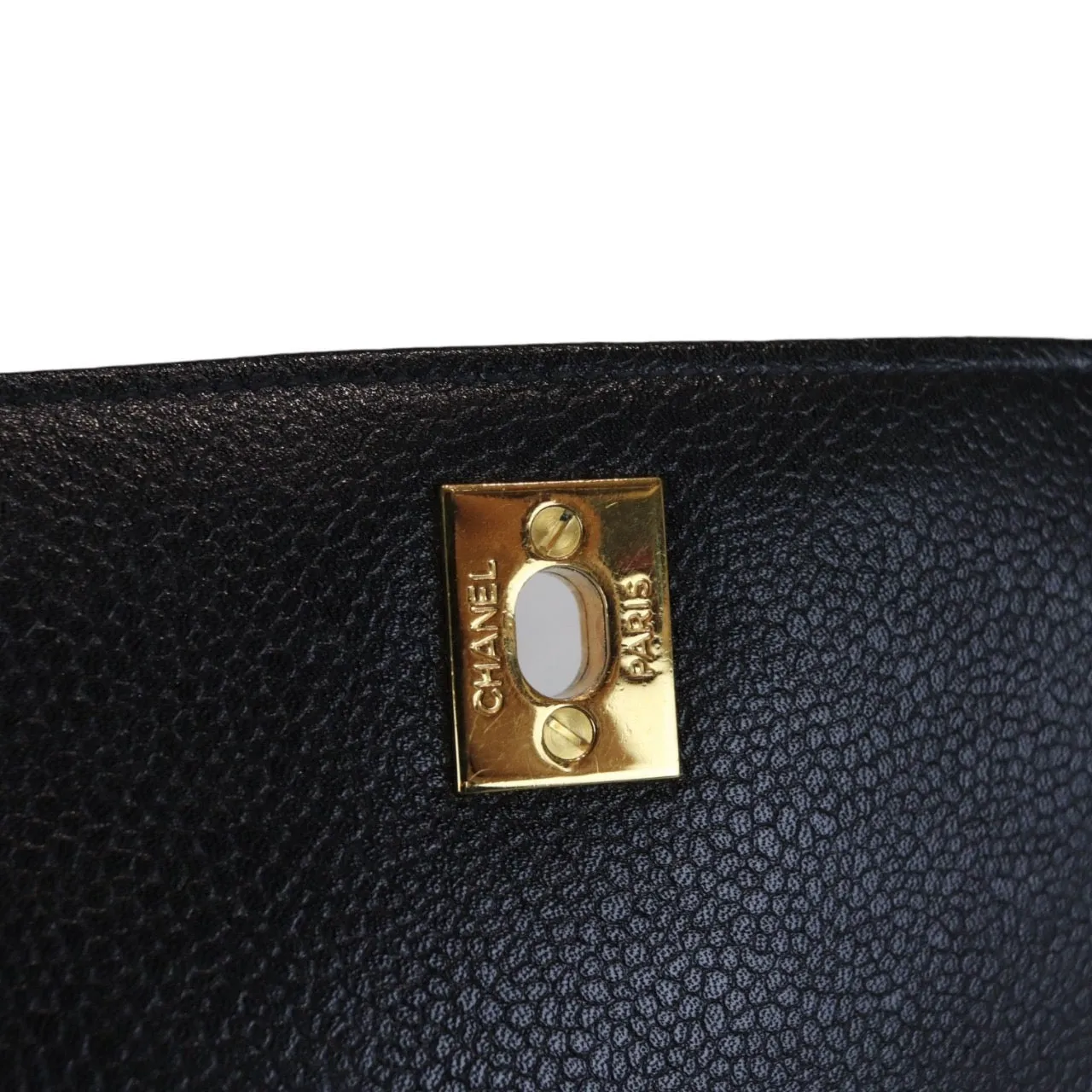 CHANEL Vintage Kelly Flap Caviar Black 24k GHW