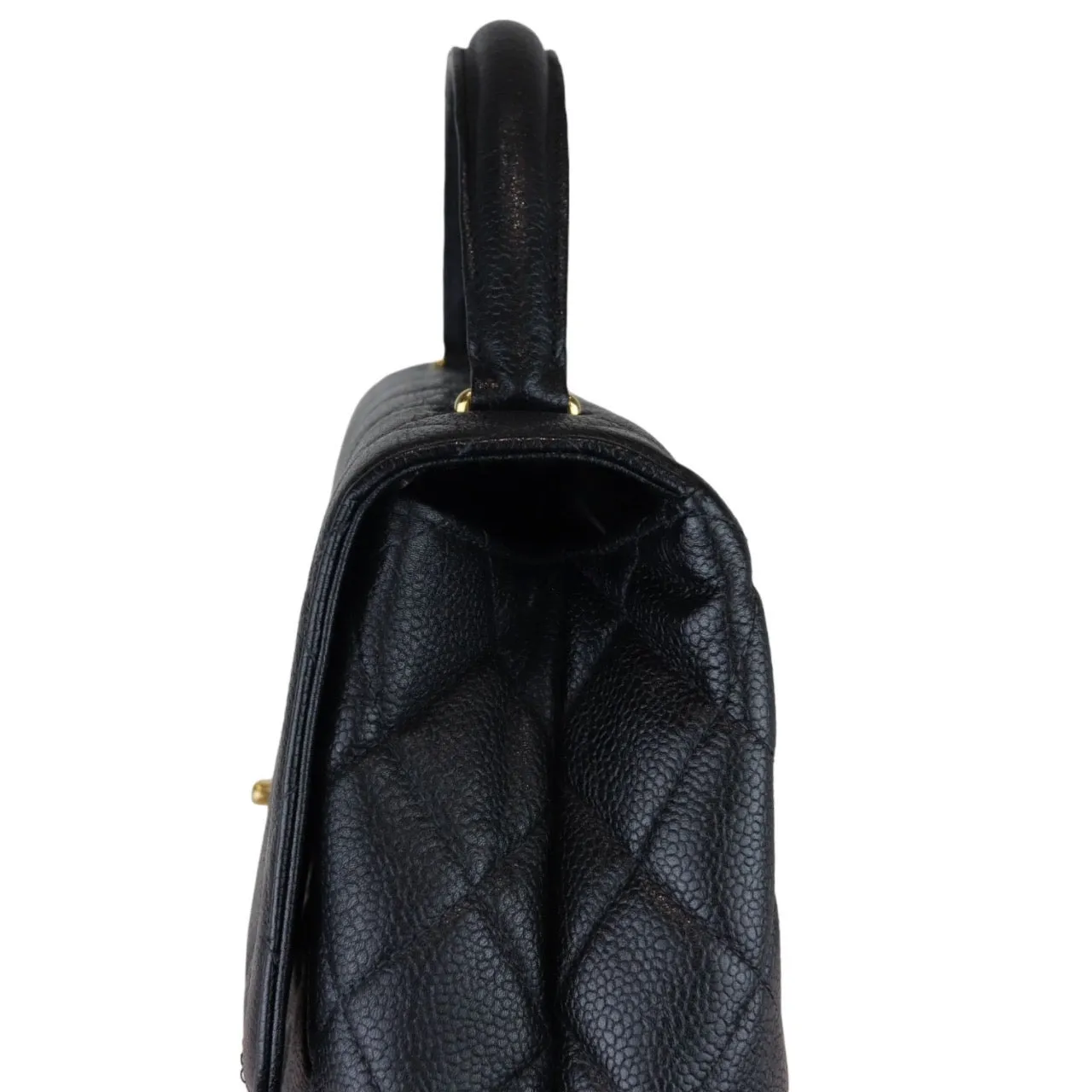 CHANEL Vintage Kelly Flap Caviar Black 24k GHW