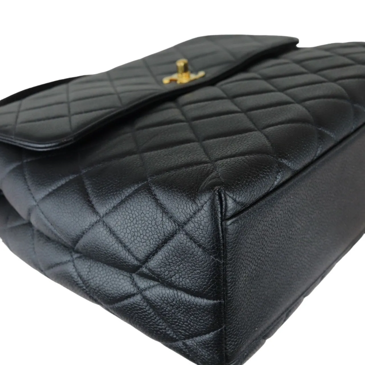 CHANEL Vintage Kelly Flap Caviar Black 24k GHW