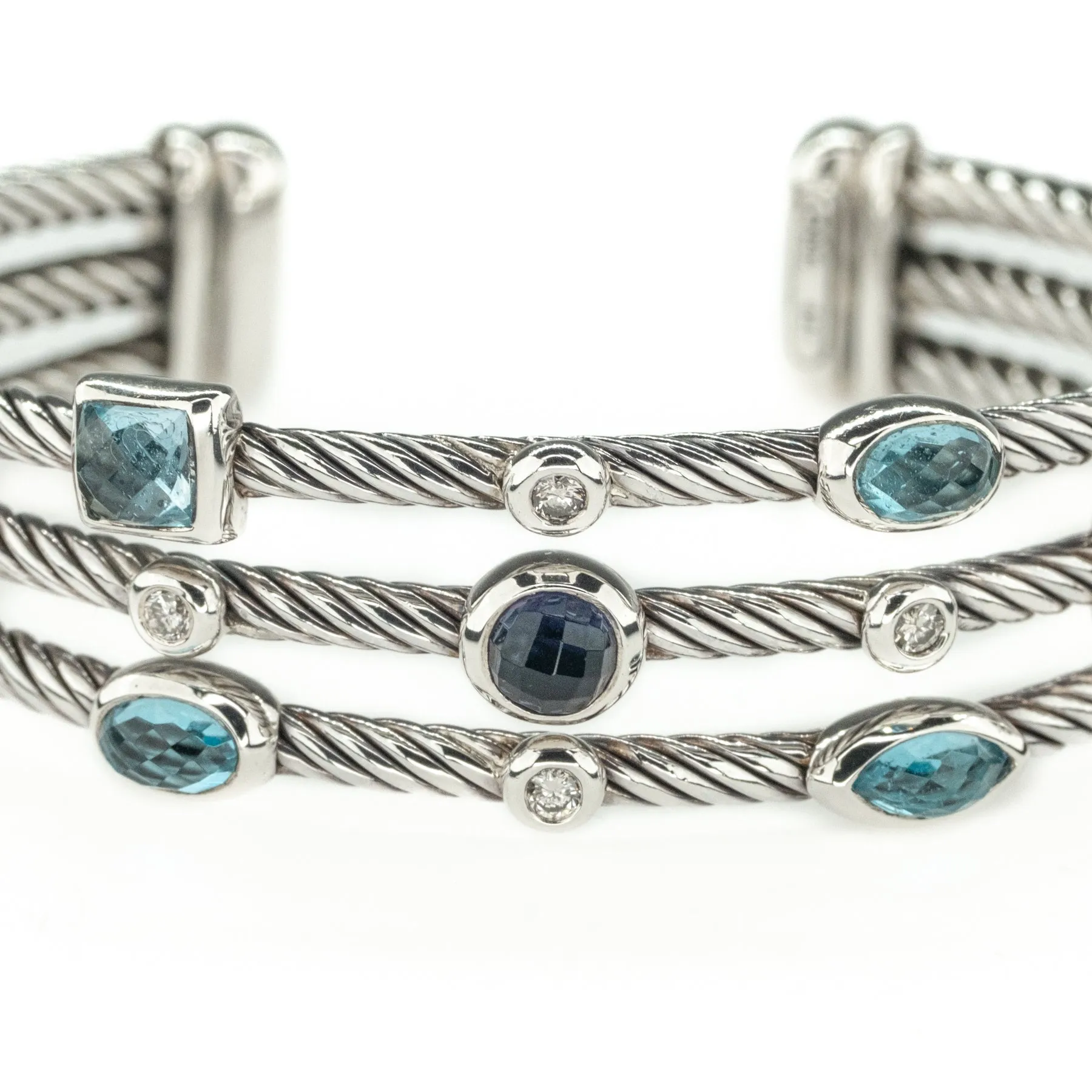 David Yurman Confetti Diamond Cuff in Sterling Silver