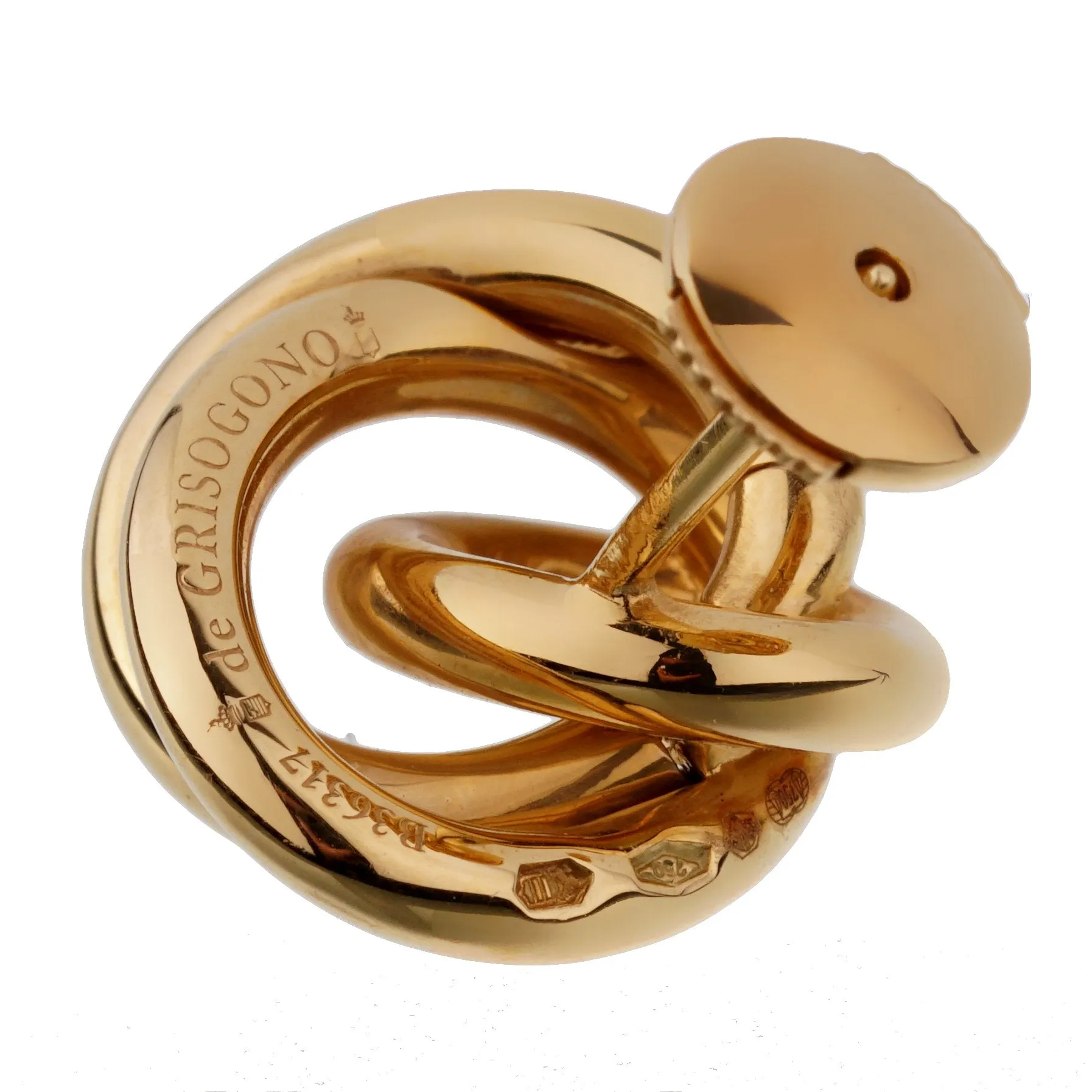 De Grisogono Love Knot 18k Rose Gold Stud Earrings