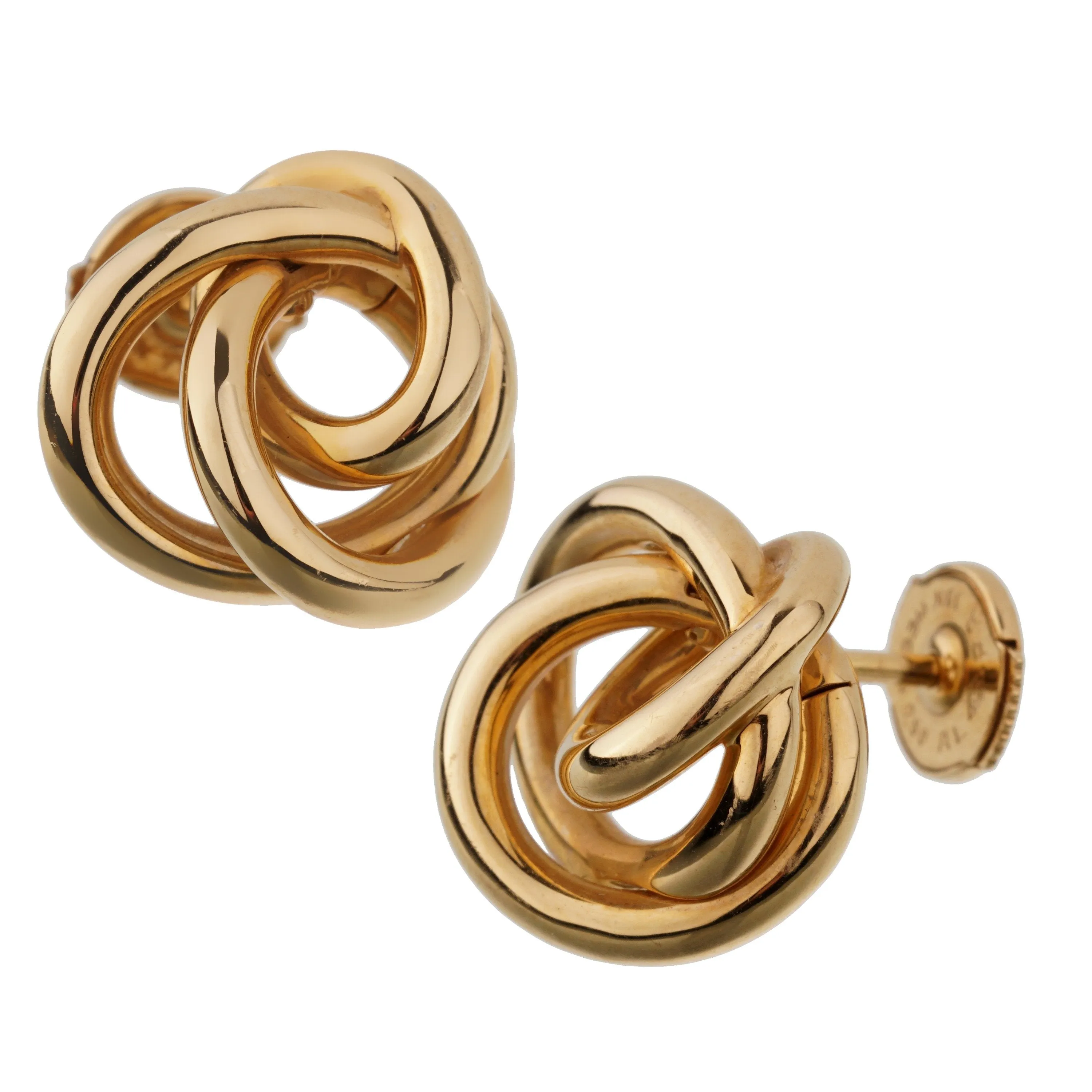 De Grisogono Love Knot 18k Rose Gold Stud Earrings