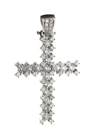 Diamond Cross Pendent 5.50ct 14K Gold