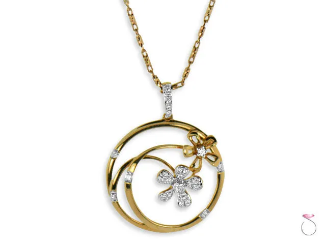 Diamond Flower Pendant .22ctw in 18K Rose Gold