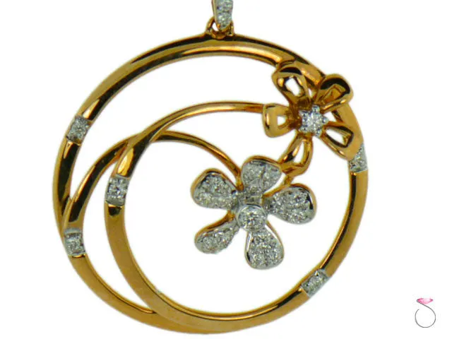 Diamond Flower Pendant .22ctw in 18K Rose Gold