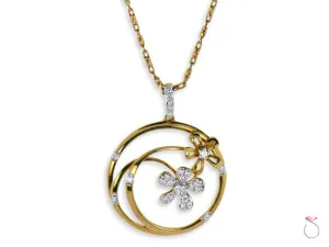 Diamond Flower Pendant .22ctw in 18K Rose Gold