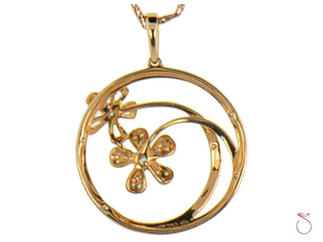 Diamond Flower Pendant .22ctw in 18K Rose Gold