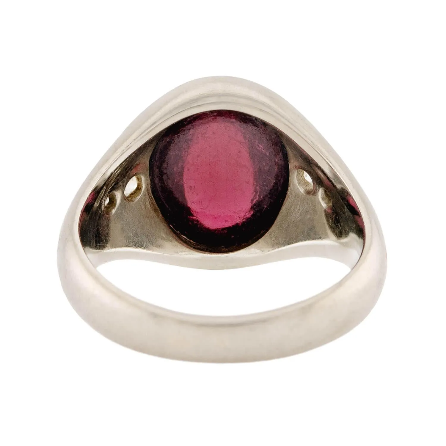 Edwardian 18k Garnet & Diamond Ring
