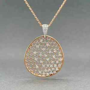 Estate 14K R Gold 0.33ctw Diamond Honeycomb Pendant