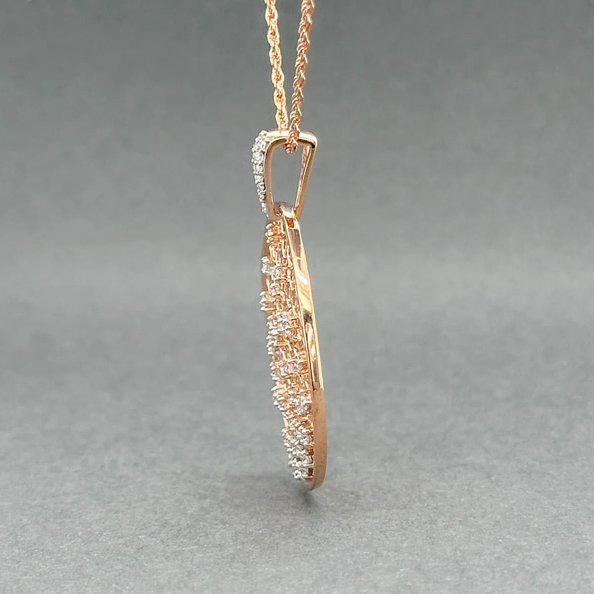 Estate 14K R Gold 0.33ctw Diamond Honeycomb Pendant