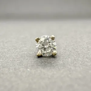 Estate 14K W Gold 0.16ct H/SI2 Diamond Single Stud Earring
