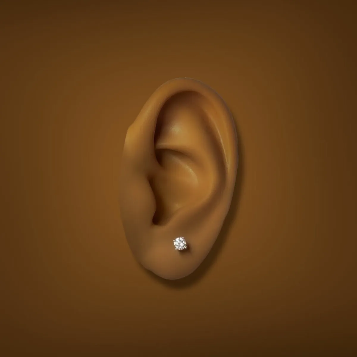 Estate 14K W Gold 0.16ct H/SI2 Diamond Single Stud Earring