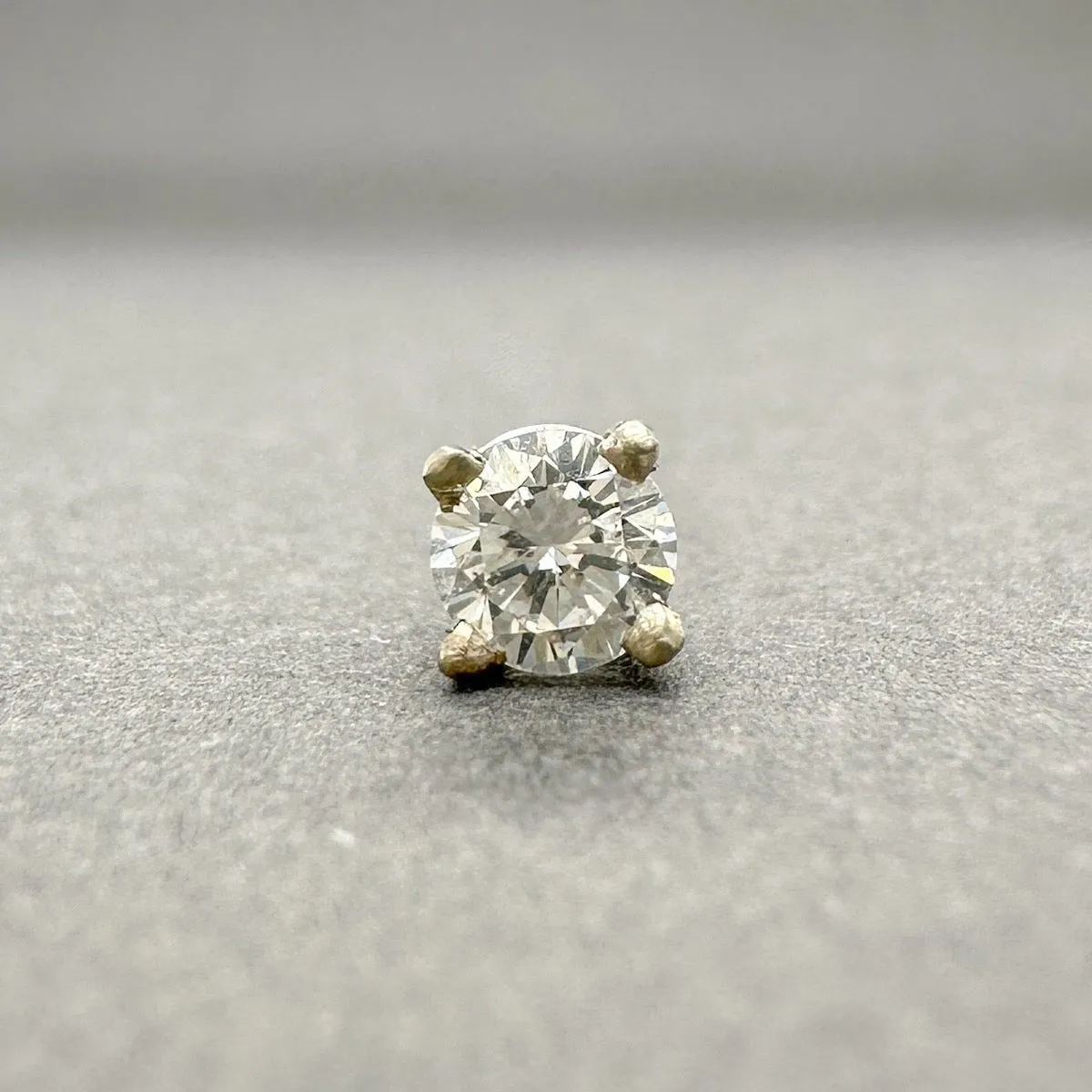 Estate 14K W Gold 0.16ct H/SI2 Diamond Single Stud Earring