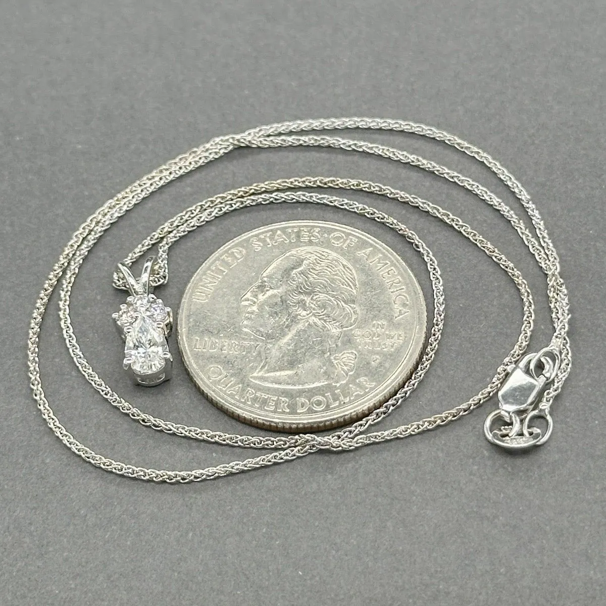 Estate 14K W Gold 0.42ctw H-I/SI1 Diamond Pendant