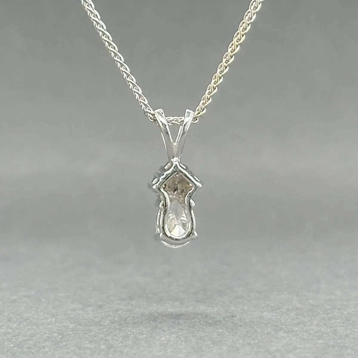 Estate 14K W Gold 0.42ctw H-I/SI1 Diamond Pendant