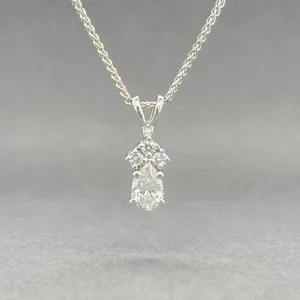 Estate 14K W Gold 0.42ctw H-I/SI1 Diamond Pendant