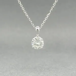 Estate 14K W Gold 0.68ct H/I1 Diamond Pendant