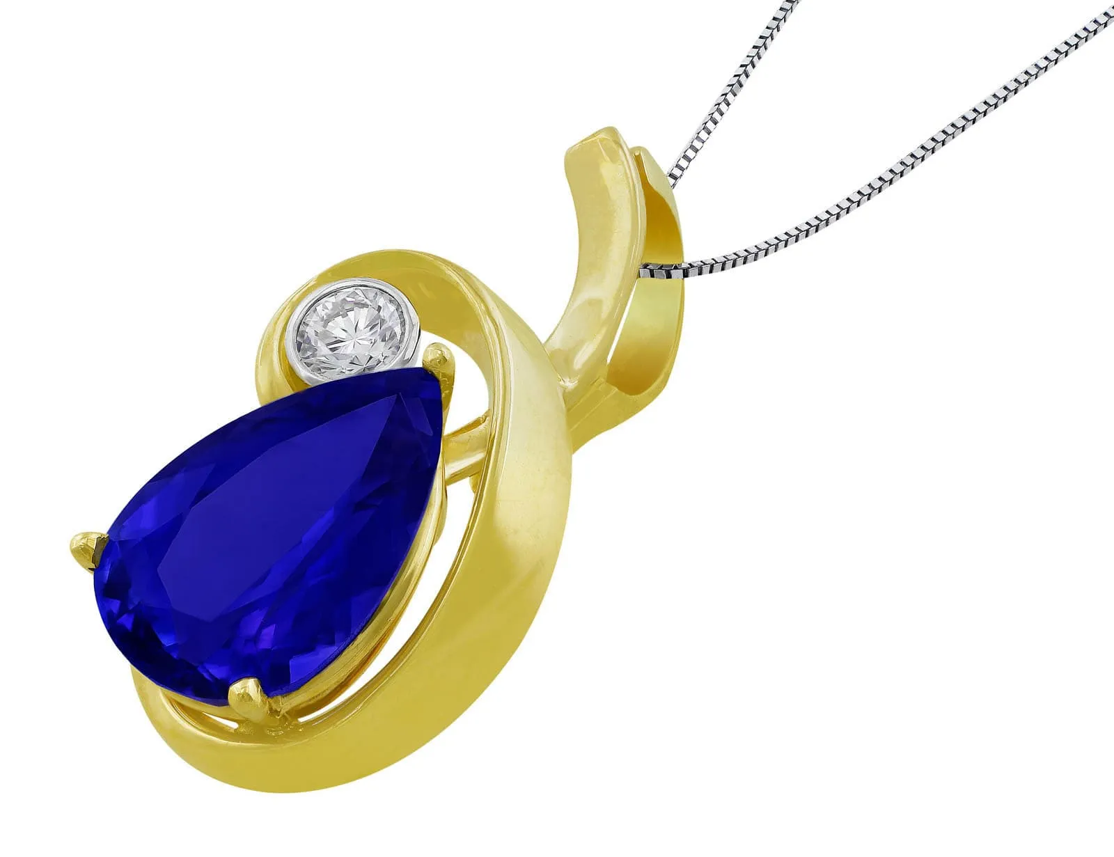 Estate 14kt Yellow Gold Tanzanite Pendant