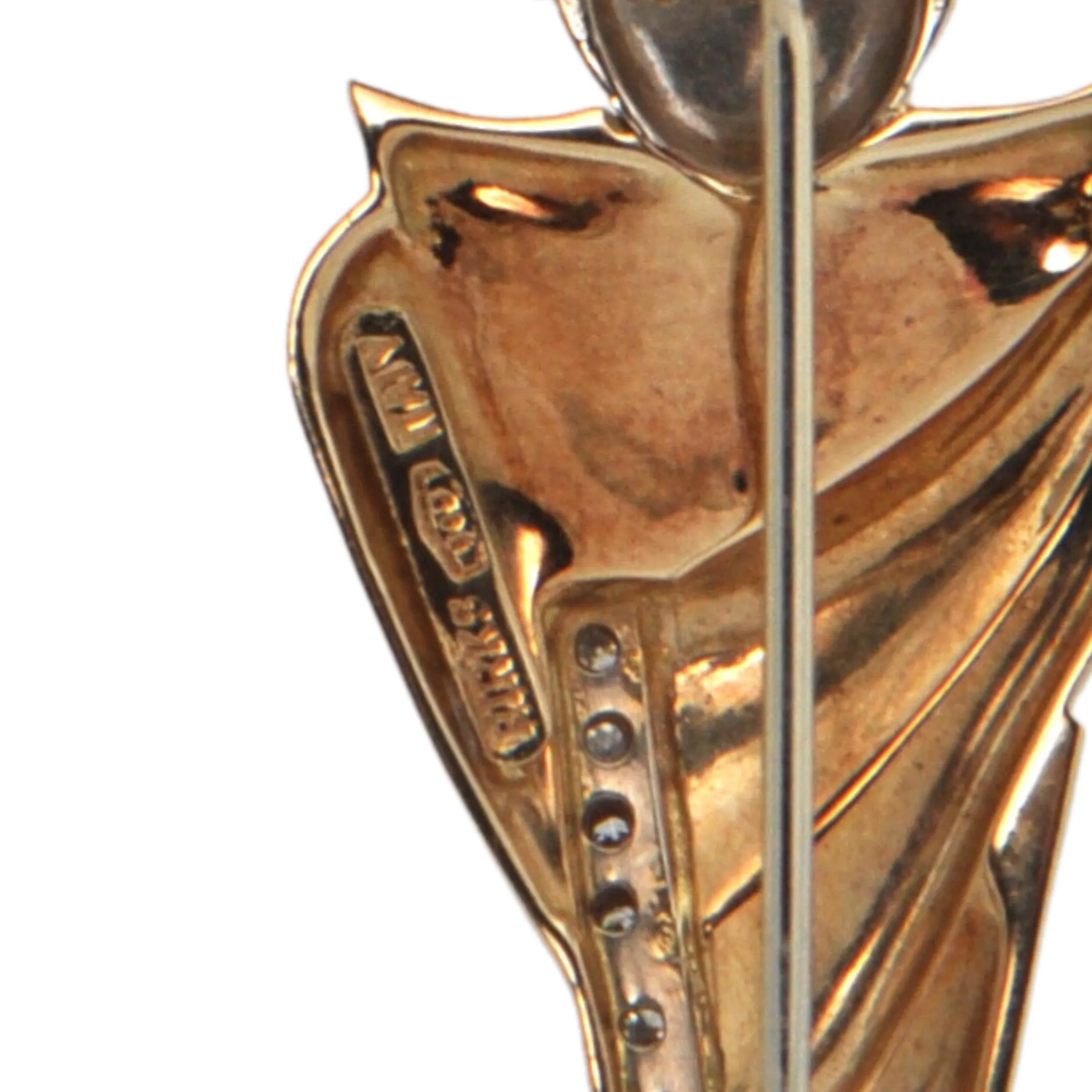 Estate Birks Diamond 14K Figural Brooch
