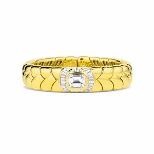 Estate BVLGARI 18kt Yellow Gold 8.05ctw Diamond Bangle, GIA Certified