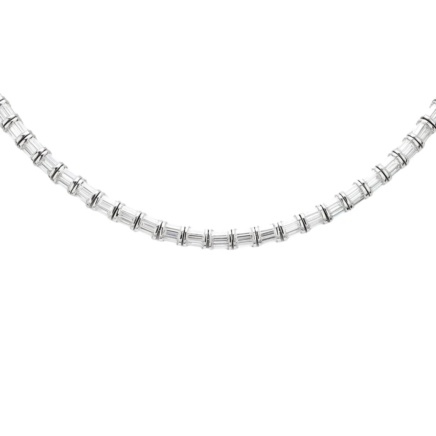 Estate Italian 18k 11.50ctw Diamond Riviera Necklace