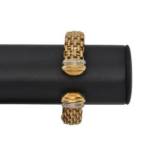 Estate Italian 'Fope' Diamond 18k Gold Open Cuff Bracelet
