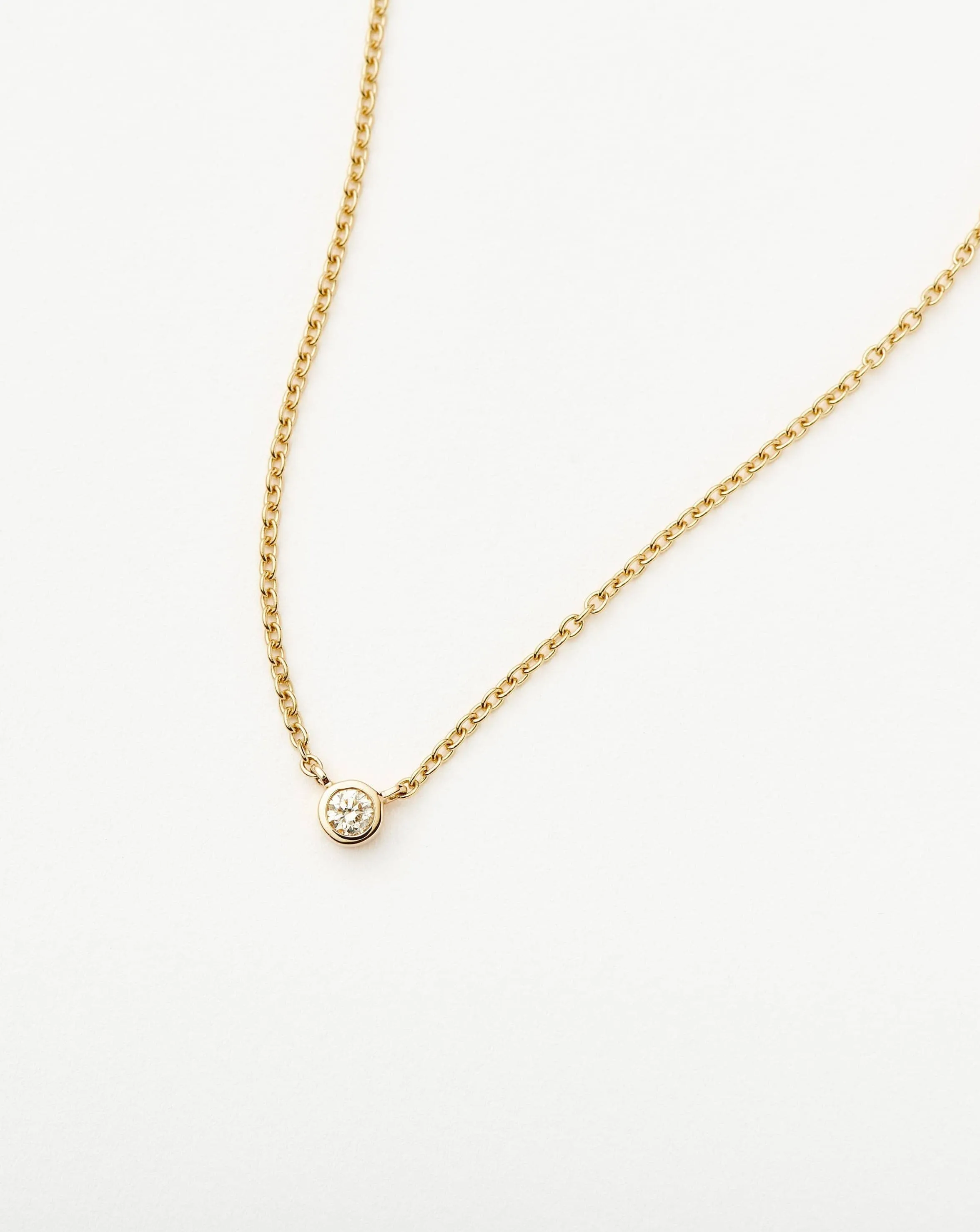 Fine Diamond Solitaire Pendant Necklace | 14k Solid Gold/Diamond