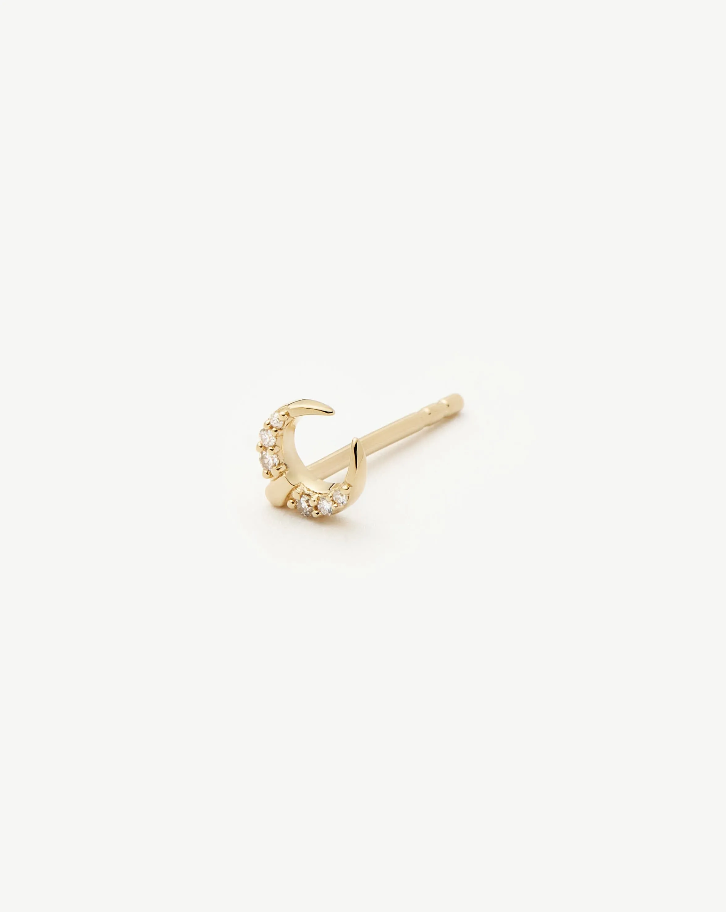 Fine Lucy Williams Horn Single Stud Earring | 14k Solid Gold/Diamond