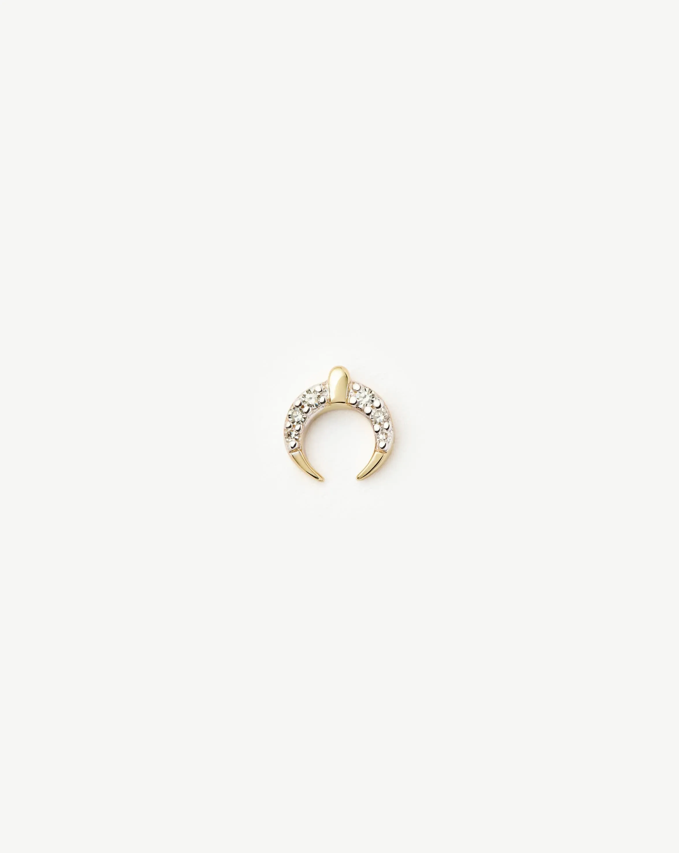Fine Lucy Williams Horn Single Stud Earring | 14k Solid Gold/Diamond