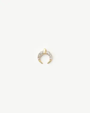 Fine Lucy Williams Horn Single Stud Earring | 14k Solid Gold/Diamond