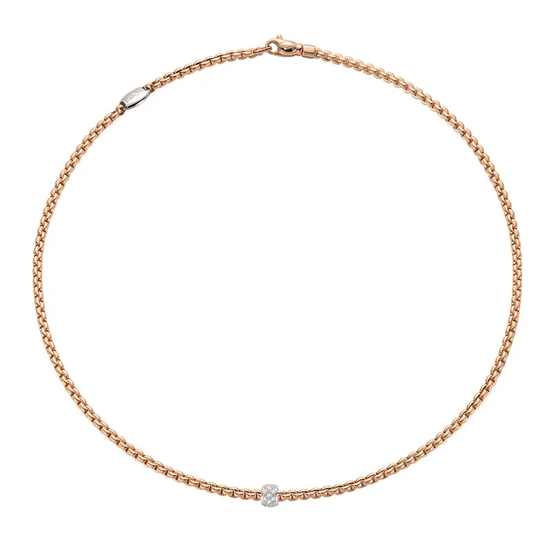 FOPE 'EKA' 18CT ROSE & WHITE GOLD DIAMOND NECKLACE