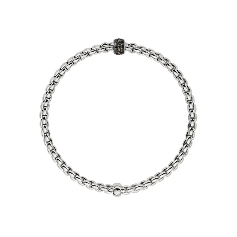 FOPE 'EKA' 18CT WHITE GOLD BLACK DIAMOND BRACELET