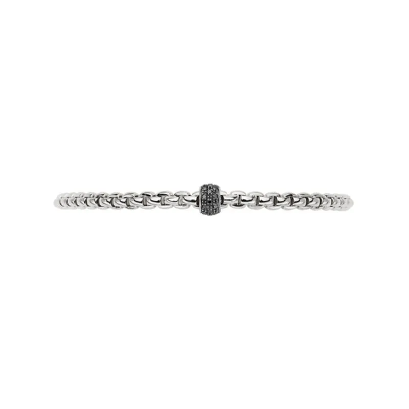 FOPE 'EKA' 18CT WHITE GOLD BLACK DIAMOND BRACELET