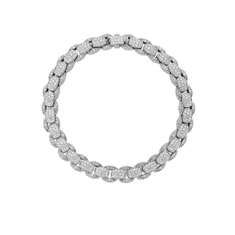 FOPE 'EKA' 18CT WHITE GOLD PAVE DIAMOND BRACELET