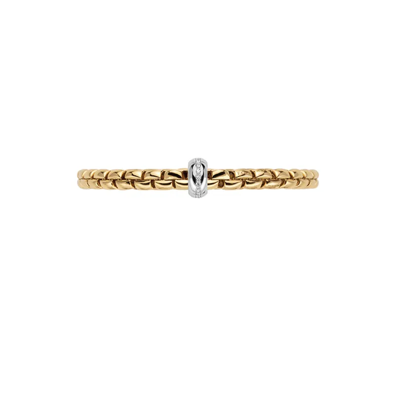 FOPE 'EKA' 18CT YELLOW GOLD AND 18CT WHITE GOLD DIAMOND SET RHONDEL FLEXIBLE BRACELET