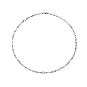 FOPE FLEX'IT EKA 18CT WHITE GOLD NECKLACE WITH DIAMOND RONDEL