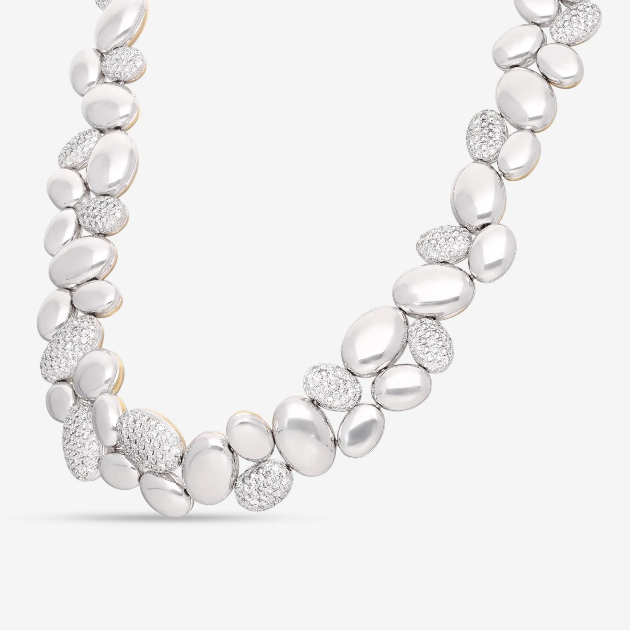Gbelin Madagaskar 18K White & Yellow Gold Diamond Necklace 42K-1112.3