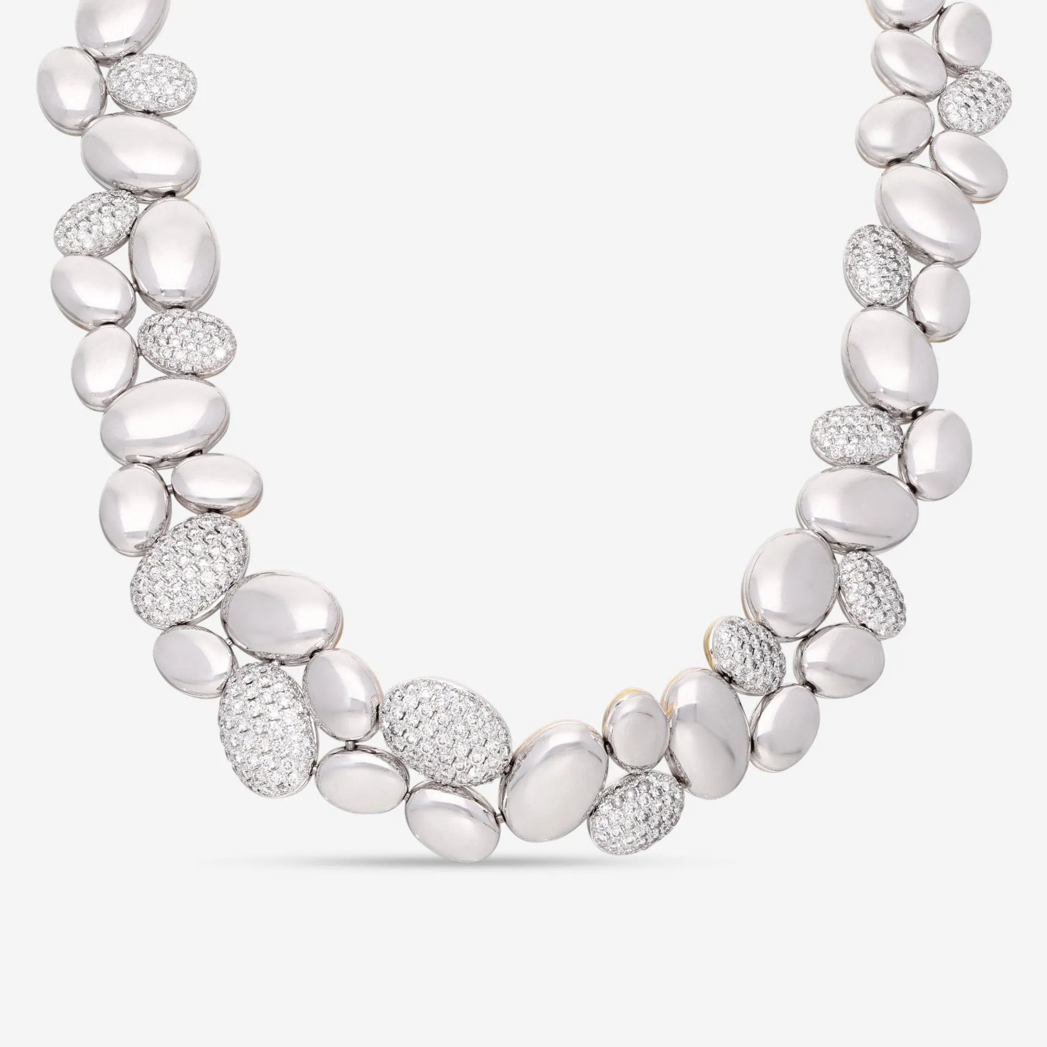 Gbelin Madagaskar 18K White & Yellow Gold Diamond Necklace 42K-1112.3